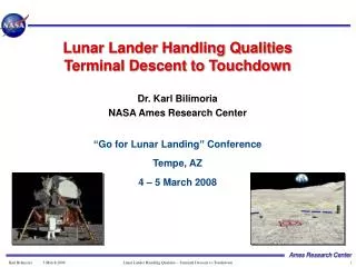 Lunar Lander Handling Qualities Terminal Descent to Touchdown