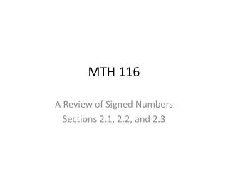 MTH 116