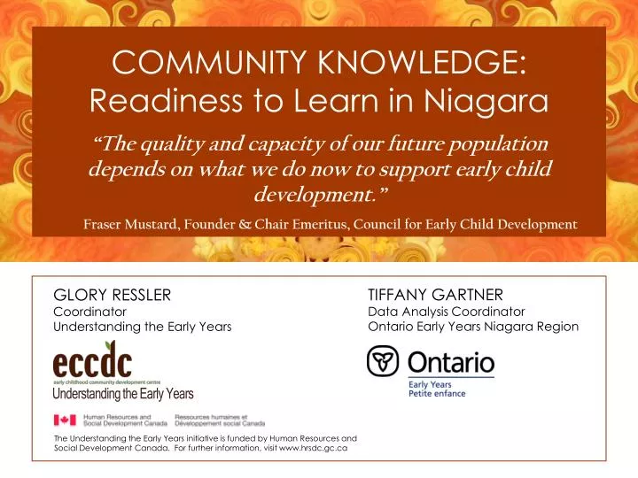 community knowledge readiness to learn in niagara