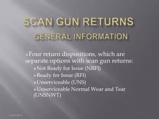 Scan gun returns