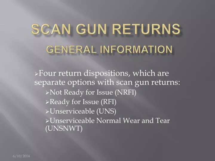 scan gun returns