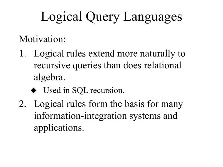 logical query languages