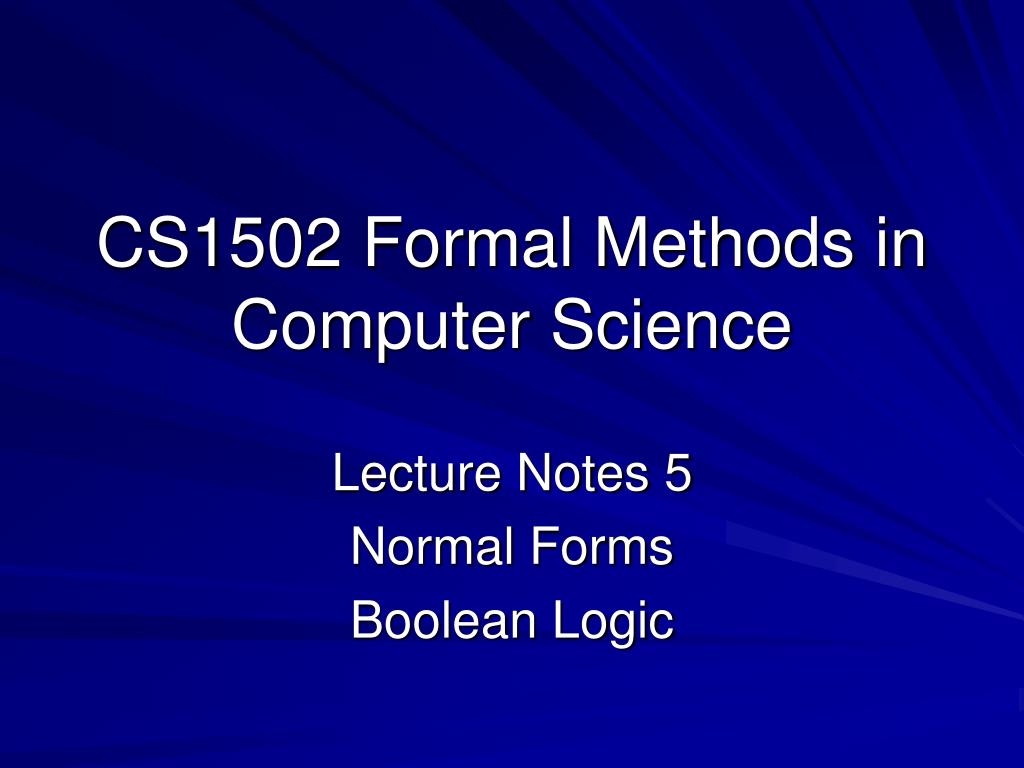PPT - CS1502 Formal Methods in Computer Science PowerPoint Presentation ...