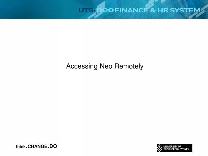 accessing neo remotely