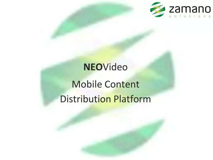 neo video mobile content distribution platform