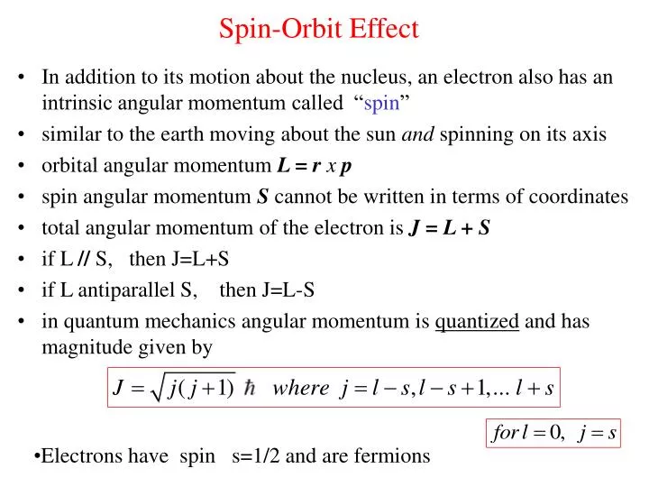 spin orbit effect