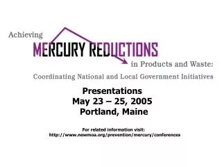 Presentations May 23 – 25, 2005 Portland, Maine