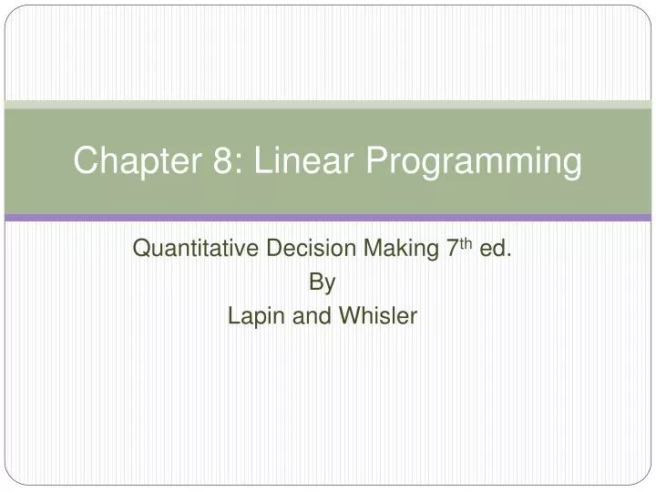 chapter 8 linear programming