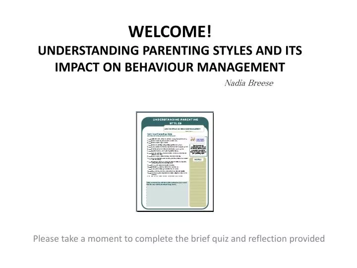 welcome understanding parenting styles and its impact on behaviour management