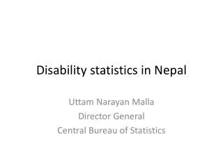 Disability statistics in Nepal