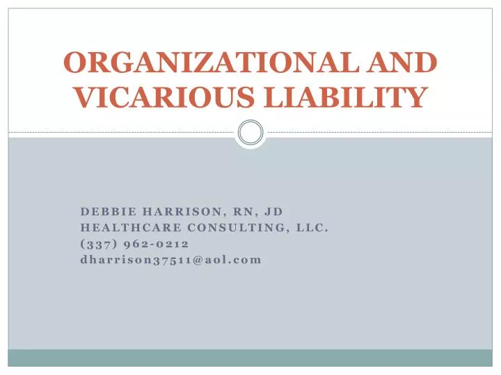 organizational and vicarious liability