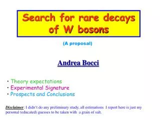 Search for rare decays of W bosons