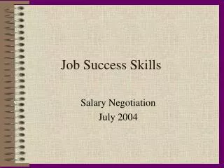 Job Success Skills