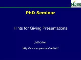PhD Seminar