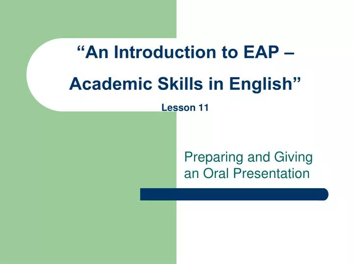 an introduction to eap academic skills in english lesson 11