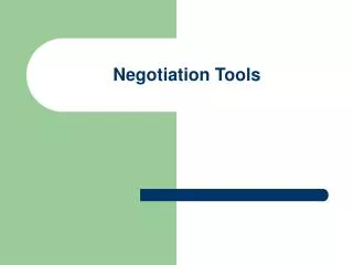 Negotiation Tools