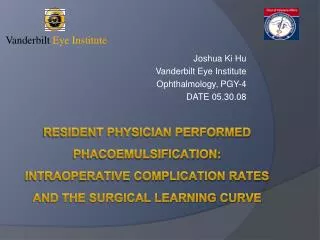 Resident Physician Performed Phacoemulsification: Intraoperative Complication Rates and the Surgical Learning Curve