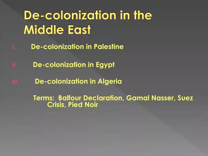de colonization in the middle east