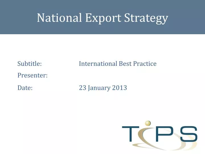 national export strategy