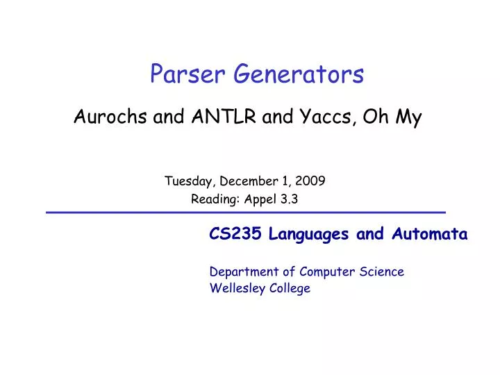 parser generators