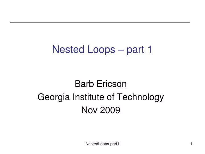 nested loops part 1
