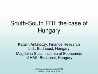 South-South FDI: the case of Hungary