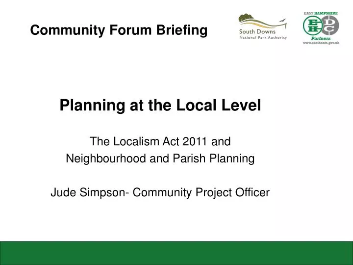 community forum briefing