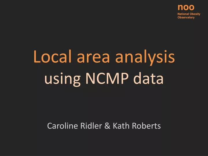 local area analysis using ncmp data