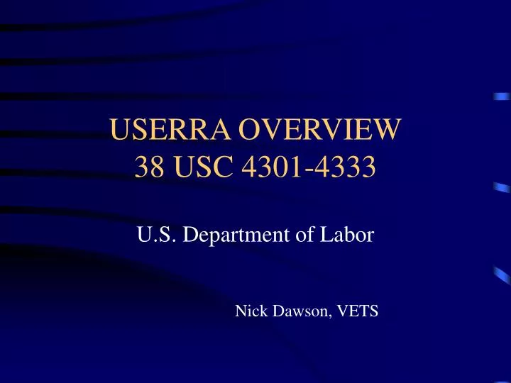 userra overview 38 usc 4301 4333