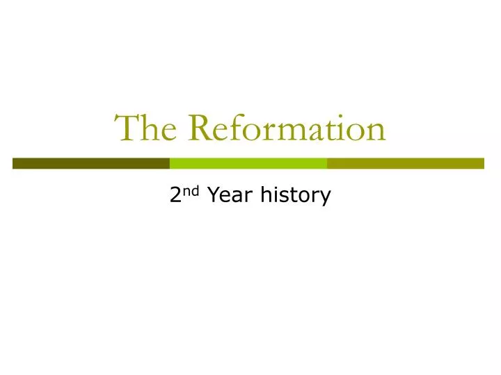 the reformation