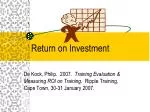 Return on Investment - slide 1