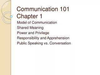 Communication 101 Chapter 1