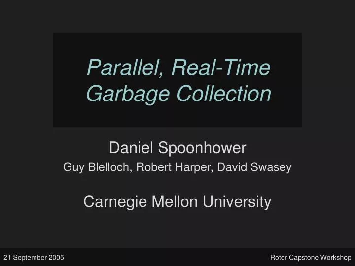 parallel real time garbage collection