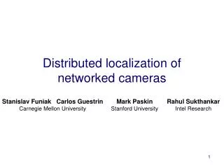 Distributed localization of networked cameras