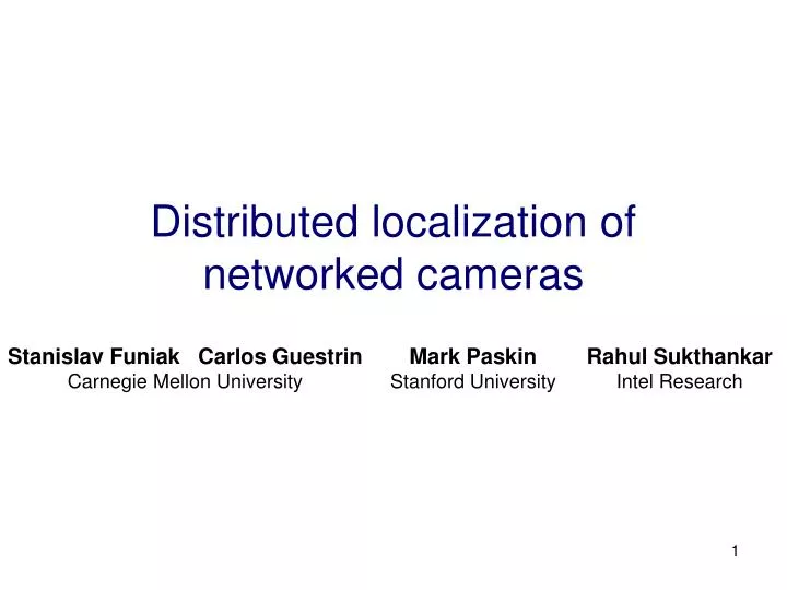 distributed localization of networked cameras