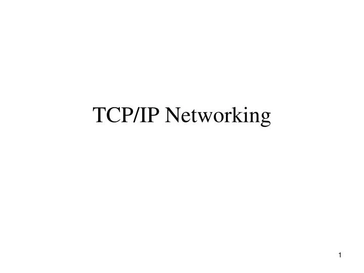 tcp ip networking
