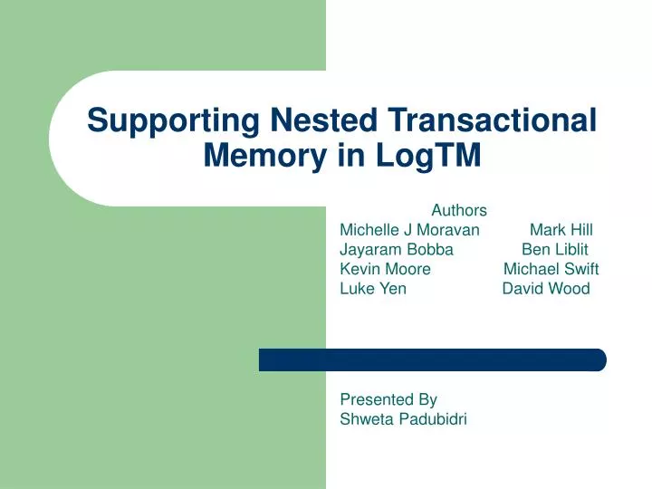 supporting nested transactional memory in logtm