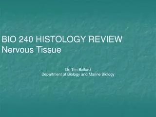 BIO 240 HISTOLOGY REVIEW Nervous Tissue