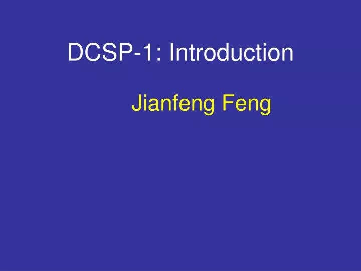 dcsp 1 introduction
