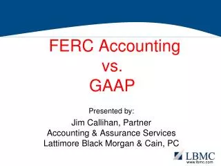 FERC Accounting vs. GAAP