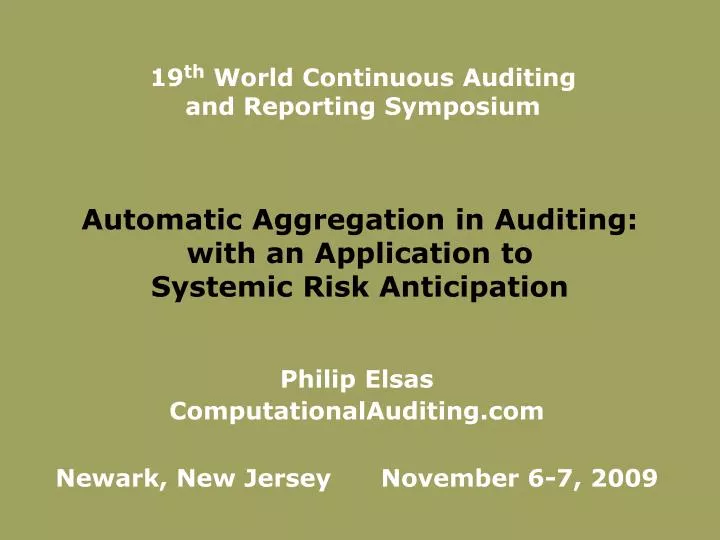 automatic aggregation in auditing with an application to systemic risk anticipation