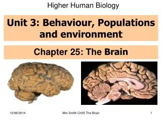 Unit 3: Behaviour, Populations and environment