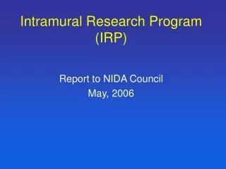 Intramural Research Program (IRP)