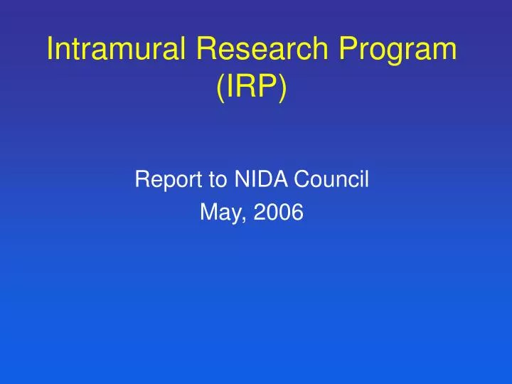 intramural research program irp