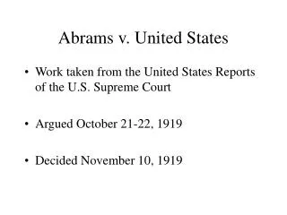 Abrams v. United States