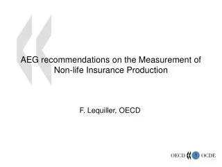 AEG recommendations on the Measurement of Non-life Insurance Production