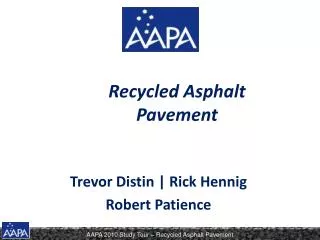 Recycled Asphalt Pavement