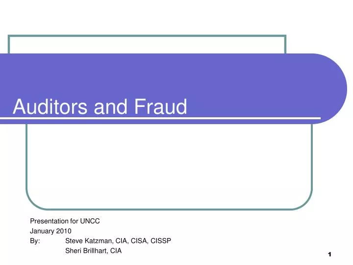 auditors and fraud