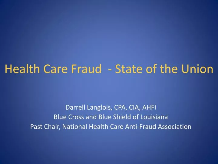 health care fraud state of the union