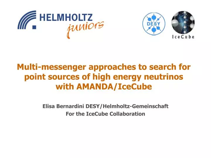 multi messenger approaches to search for point sources of high energy neutrinos with amanda icecube